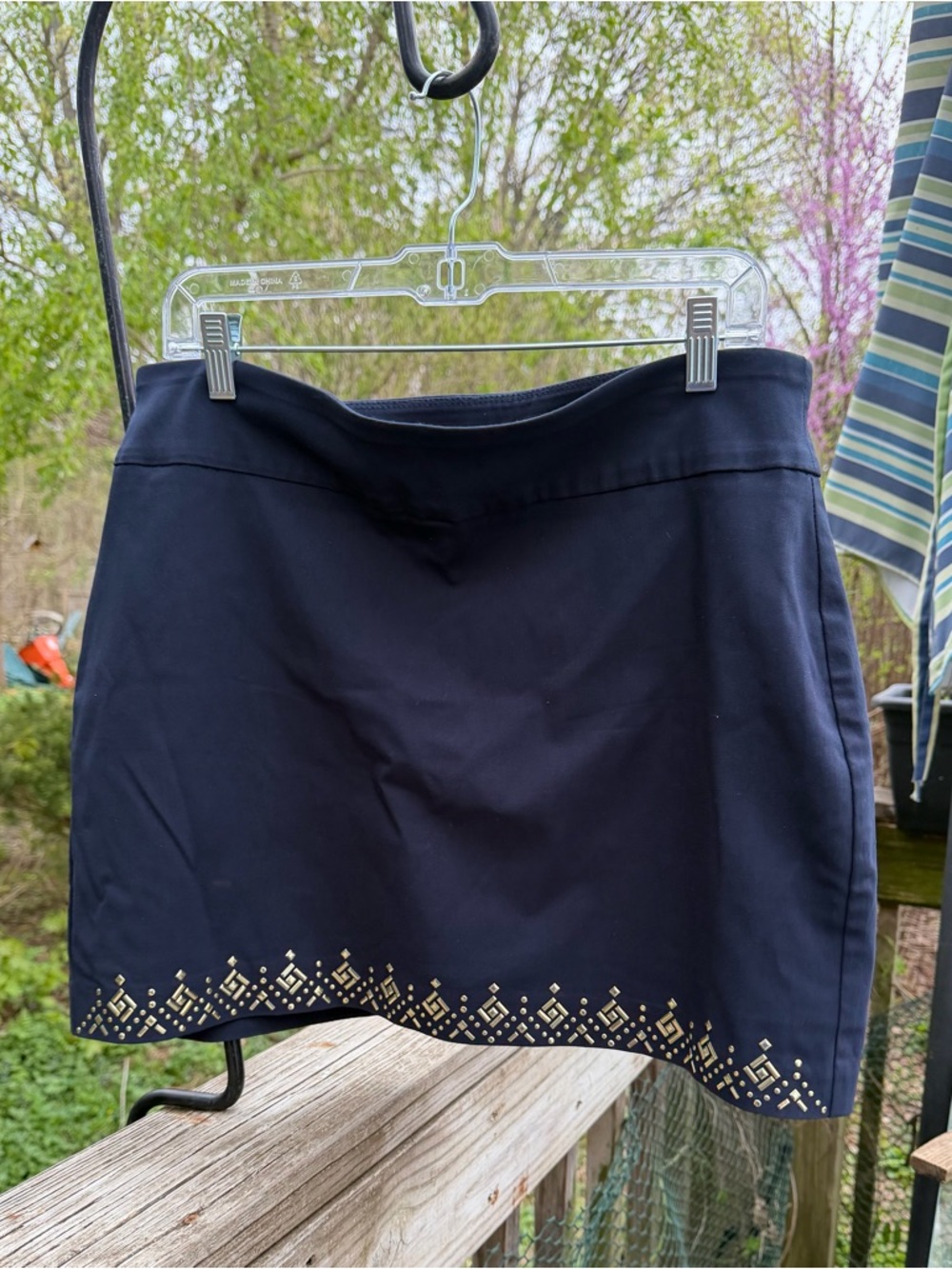 Stretch Skort Size 14 Studded Bottom Front Attyre New York Pull On Mini